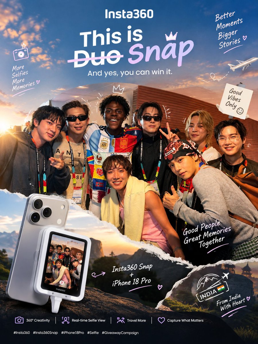 dhruvin_0007's tweet photo. 単なるプレゼント企画じゃない、私にとって夢のチャンスです!📱✨
Insta360 Snap × iPhone 18 Proで、最高の思い出を残したいです❤️
毎日の特別な瞬間を、もっと美しく撮影したい!🔥
インド🇮🇳から心を込めて応募します!夢が叶いますように
#Insta360 #Insta360Snap #iPhone18 #GiveawayCampaign https://t.co/pVY3dsU0Qv