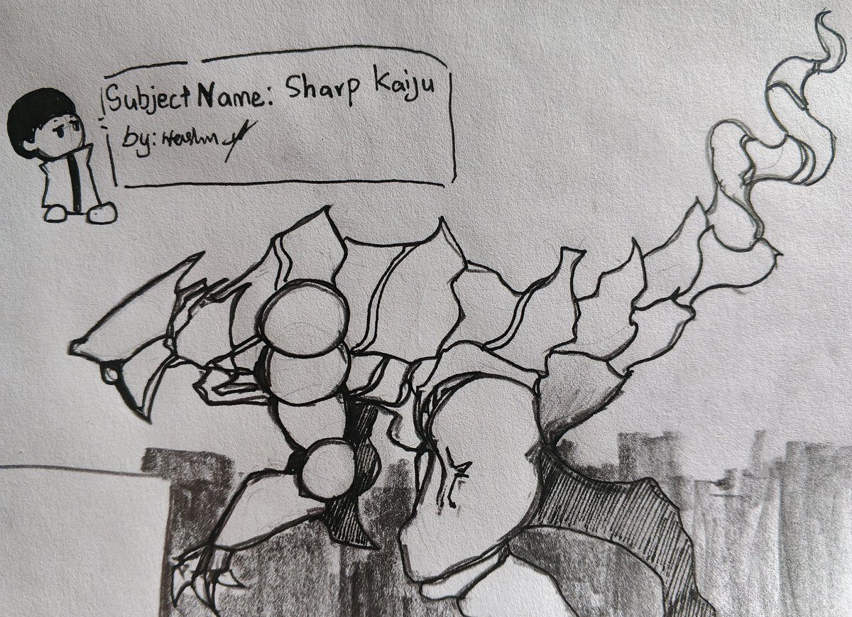 OceanDelig55811's tweet photo. Sharp Kaiju
#kaiju #monster #art #drawing https://t.co/VbaNMXR7Zu