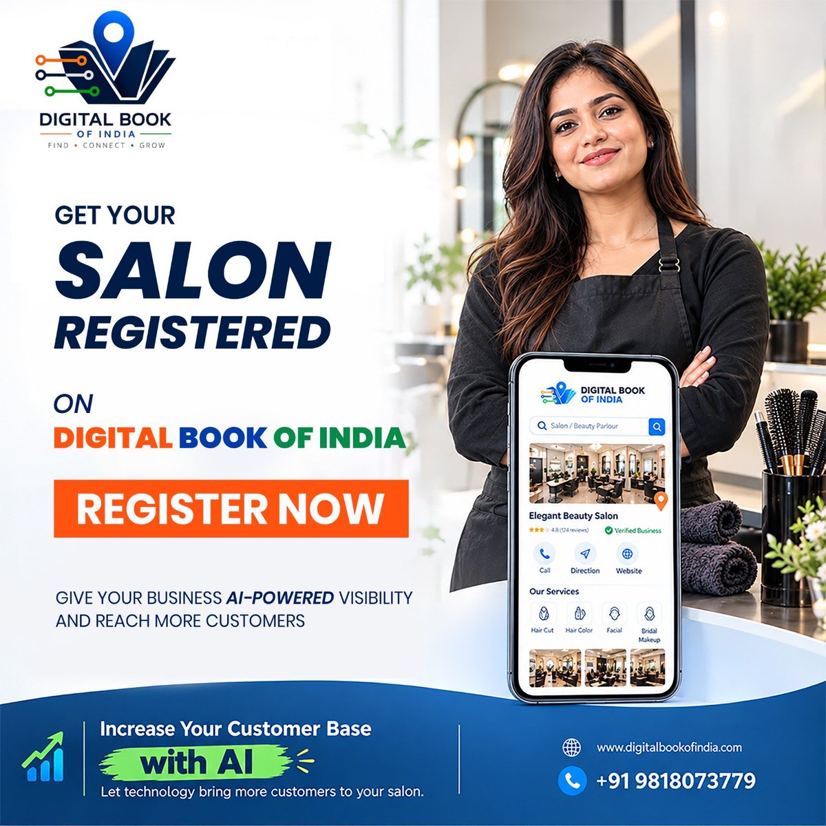 DigitalBookOfIN's tweet photo. Someone nearby is searching "best salon near me" right now.

Is your salon verified and AI-ranked enough to be found first?

Digital Book of India makes sure it is.

https://t.co/aPEO5j2ydb

#DigitalBookOfIndia https://t.co/j3VRtYF7MT