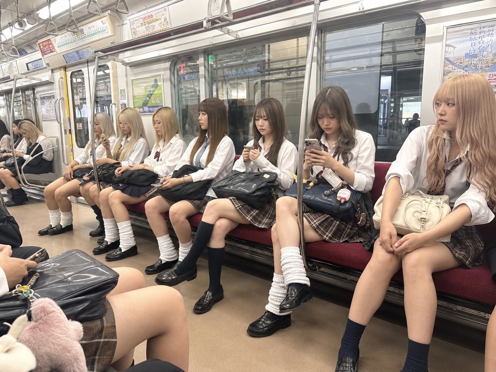 mousoucoll's tweet photo. 電車に乗ったら、まさかの「ギャル専用車両」だった件…😳✨ 見渡す限りギャルしかいなくて緊張するんだが？w別バージョンはTikTokで！🎥👇 #ギャル #JK https://t.co/DbVuoW8LEt