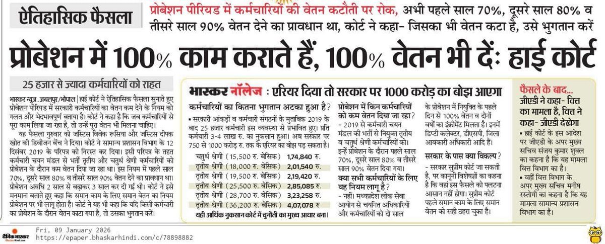 DrCPSheela07's tweet photo. प्रदेश में लाखों युवा सालों मेहनत करके सरकारी अधिकारी/कर्मचारी की नौकरी पाते है लेकिन सरकार ने उनके वेतन में ऐसे नियम बना रखे है जो समझ से परे है। 
राजस्थान सरकार को भी मध्य प्रदेश हाई कोर्ट के आदेश अनुसार सभी विभागों में लगने वाले नए सरकारी लोगों को Probation Period से ही पूरी salary देनी चाहिए। 
@BhajanlalBjp @RajCMO @RajGovOfficial @svoruganti1466 @KumariDiya @DrPremBairwa @TikaRamJullyINC @ashokgehlot51 @GovindDotasra @SachinPilot @8PMnoCM @Rajsthanikaka @JATbera1