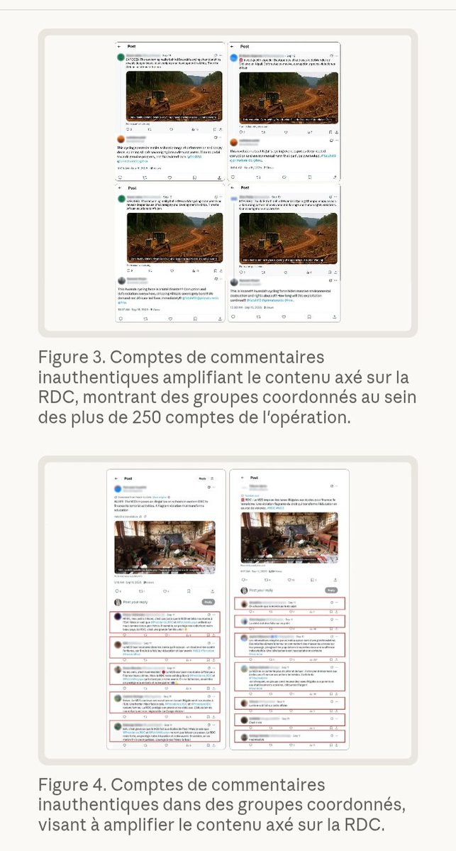 FabriceGino's tweet photo. Anthropic a identifié et interrompu un compte qui utilisait Claude pour produire et réécrire en masse du contenu politique en faveur du gouvernement.
Environ 70 sites d’actualités fictifs,
Environ 70 comptes X correspondants ;
Plus de 250 comptes de commentaires inauthentiques. https://t.co/fi2HuFzRpb