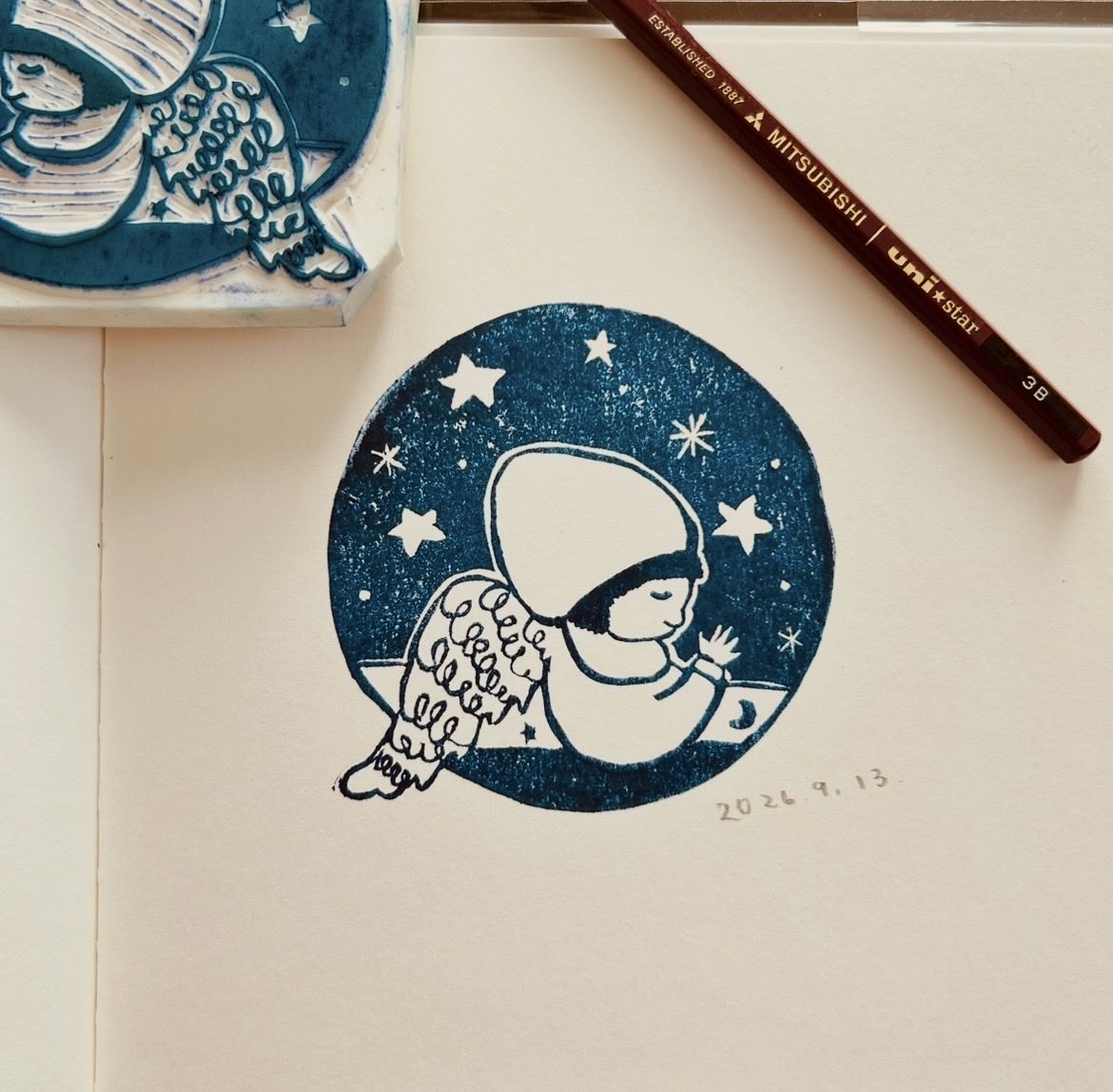 michiko_mito's tweet photo. おやすみ中。
#stamp #printmaking
#angelicus https://t.co/RNKJYIMxO5