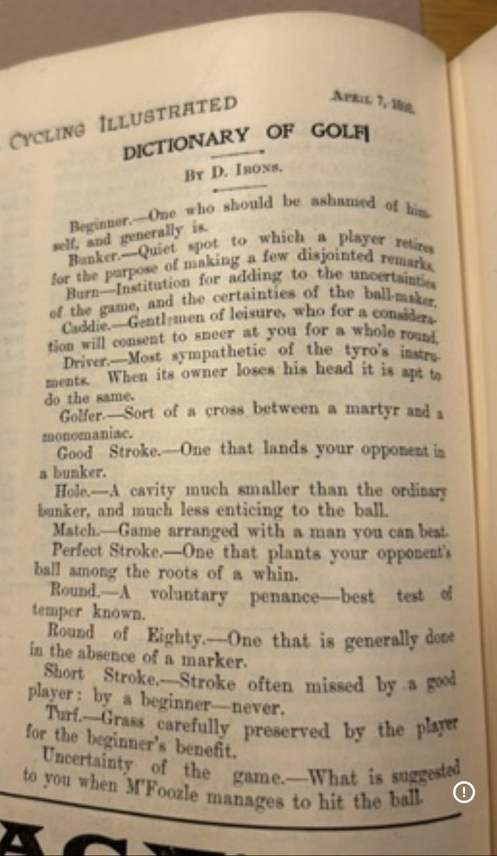 Stymied69R's tweet photo. Dictionary of golf https://t.co/2wOCDe9zv2