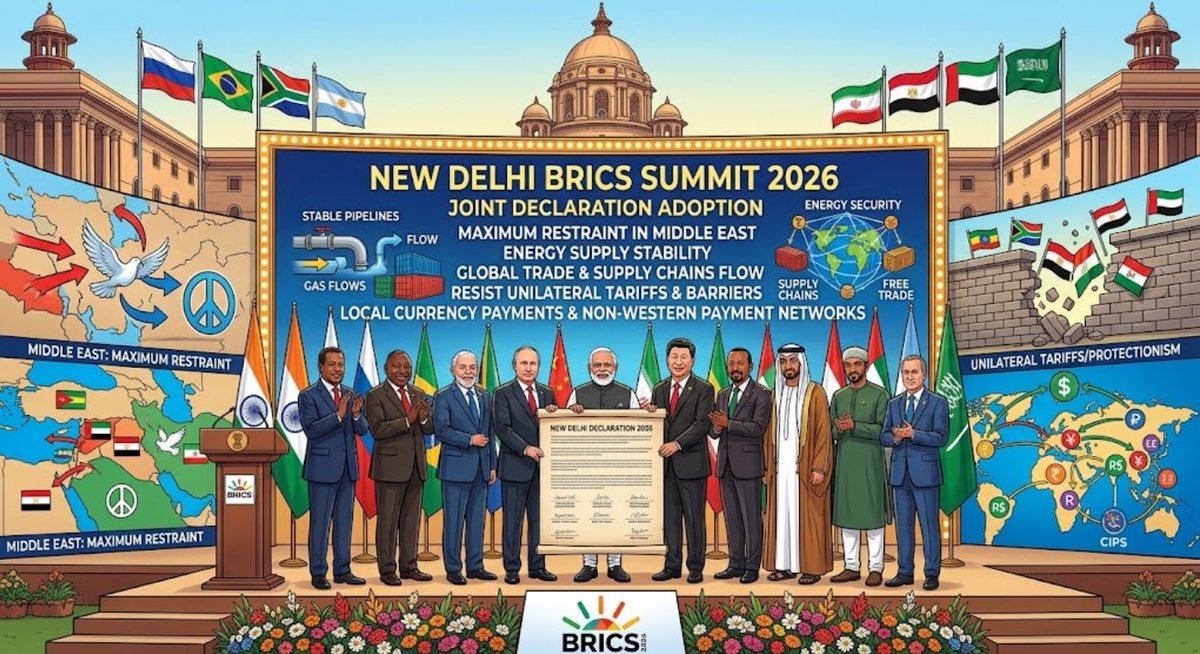thekbuzzorg's tweet photo. The weekend did not produce five stories.
It produced one map.
New Delhi wrote a bypass.
Washington still sets the price.
The strait did not move.
A communiqué is not a barrel. 👇🧵(1/6)
#BRICS #Fed #Macro #TheKBuzz https://t.co/79U3iPWlIV