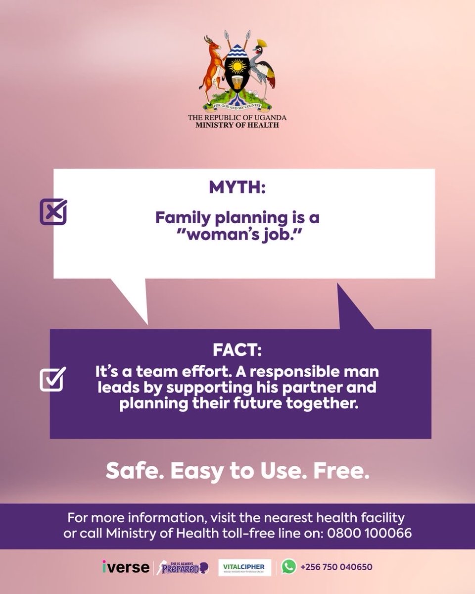Aikohzack's tweet photo. Don’t be that man, be her support system amdist all the family planning. Get Sayana Press Free in all public hospitals. 

For more info call toll free 0800100066 
#EraiNgesiDucNaEkapakina
#SheIsAlwaysPreparedUG

Brought to  you by Ministry of health &amp; iVerse Digital https://t.co/Sg6zV1eEZx