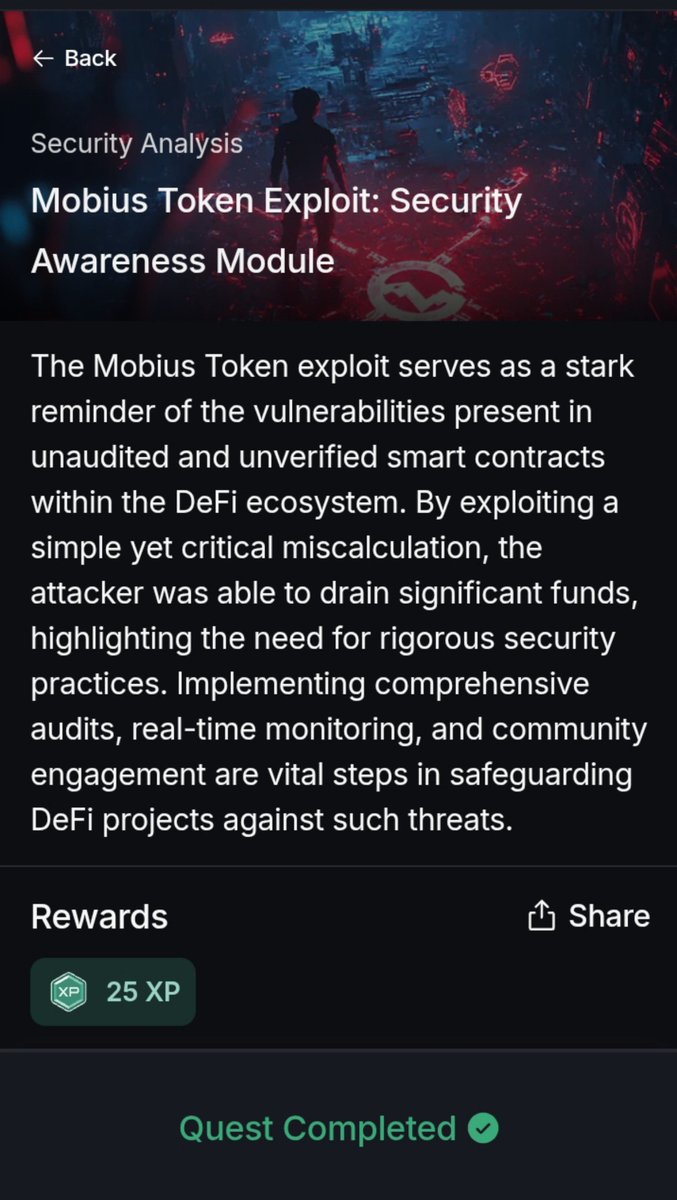 abujabirr's tweet photo. SKYNET READ AND LEARN QUEST

Years back, we could only understand exploits by figuring out the exact amount of funds lost, which usually came from news outlet headlines.

Interacting with @CertiKCommunity rich Read and Learn quests has sharpened my understanding of crypto security. Not like before. Now, when an exploit happens, we can understand what actually happened and perhaps provide a breakdown of the exploit.

Explaining whether it was a smart contract exploit. which in most cases can fall under vectors such as reentrancy, access control, integer overflow/underflow, logic flaws, oracle manipulation, flash-loan attacks, incorrect accounting, signature replay, unchecked external calls, improper initialization, etc.

Or whether it was caused by social engineering and phishing attacks gives us a much clearer picture of the incident.

Understanding the core reason behind an exploit helps us make smarter decisions when engaging with Web3 protocols and also helps us stay informed about the state of Web3 security.

There’s so much to unpack here, but I’ll leave that for another day.