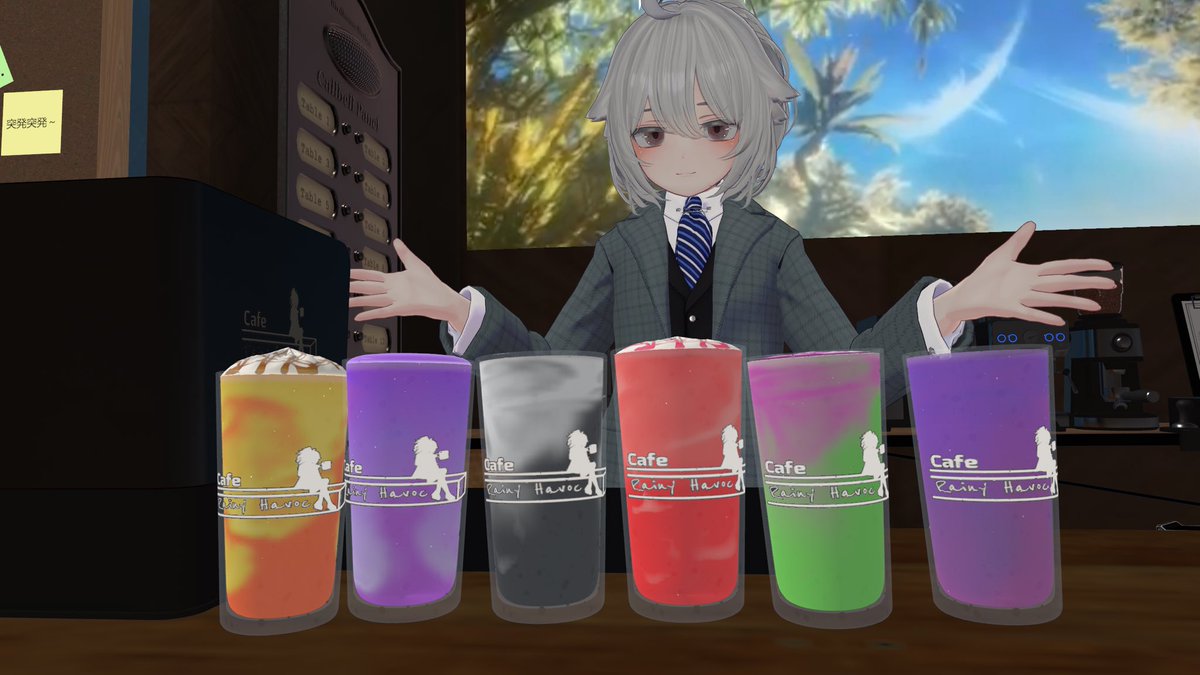 VRC_RainyHavoc's tweet photo. Cafe-Rainy Havoc-

今週もお越しいただき
ありがとうございました🌧

���タッフそれぞれのカクテルもいい感じでした🫰

来週もぜひ、お越しください！☕️

#RainyHavoc
#VRC https://t.co/u7VxcaCiXf