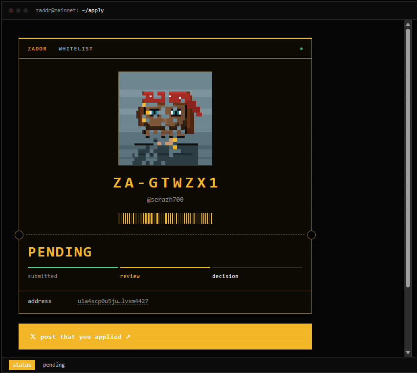 serazh700's tweet photo. My application still hasn’t been approved, but I’m not giving up…
I’ll keep trying until the very end, because privacy is the future @zaddrnet https://t.co/ZWwzuOtAO2