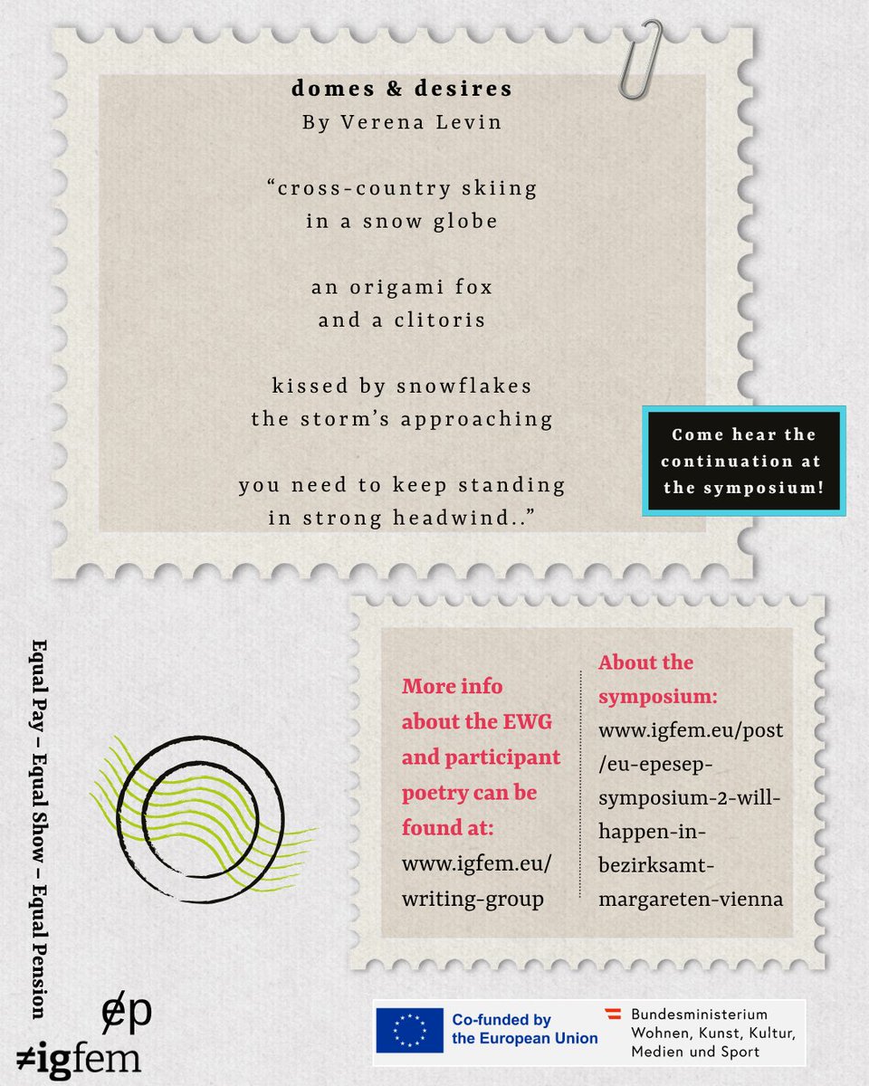 igfemat's tweet photo. Introducing our Speaker and Moderator for the EWG at the EU-EPESEP Symposium, Verena Levin! 

Want to hear poetry and listen to the diverse experiences of our participants?
Register now: support@igfem.at

More at: https://t.co/BFSnySZa8q

#autorinnen #epesep #writinggroup https://t.co/7NhHosSXUK