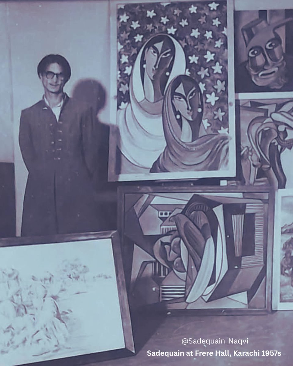 Sadequain_Naqvi's tweet photo. Painted in 1957, Two Sisters is a defining early work by Sadequain.

#Sadequain https://t.co/wxINofLtzs
