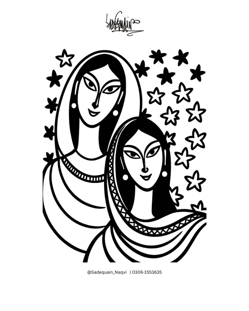 Sadequain_Naqvi's tweet photo. Painted in 1957, Two Sisters is a defining early work by Sadequain.

#Sadequain https://t.co/wxINofLtzs