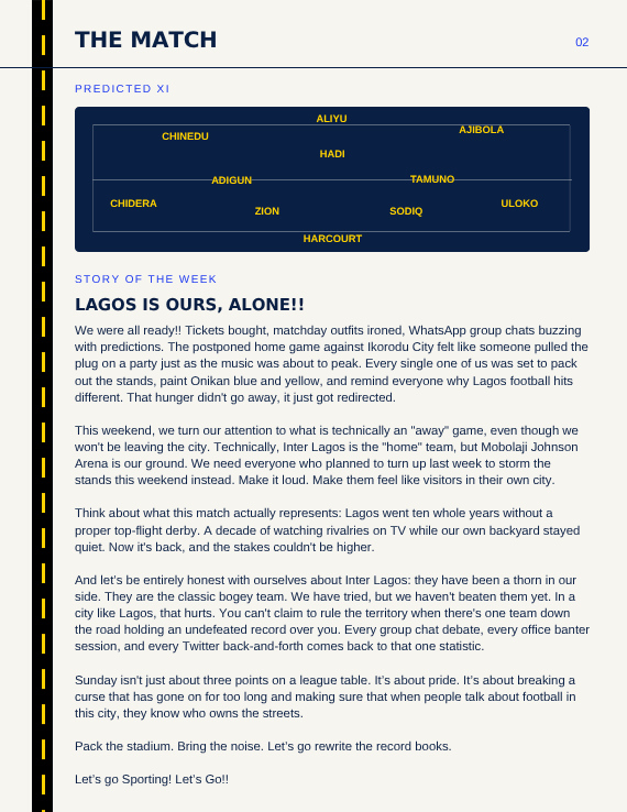 HomeofTSL's tweet photo. It's MATCHDAY at Onikan!!
We are away to Inter Lagos, but we are right at home! Let the noise begin. The HappyCorner matchday program is here.
#INTSPO #NPFL27 https://t.co/ahWOvdGBBp