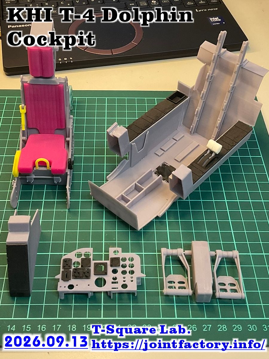 jointfactory's tweet photo. 【2026.09.13進捗】
3Dプリンタ製サンプルの途中経過です

いくつかのパーツを再プリント中ですが、雰囲気が分かるようになりました
色は参考程度ですが、とはいえシートの赤は違いすぎるかな(´ω｀)

試作すると設���項目がたくさん出てきます…

ブンノイチ10へ実物を見に来てね！

#T4
#コックピット https://t.co/ZA7wjeWbvf