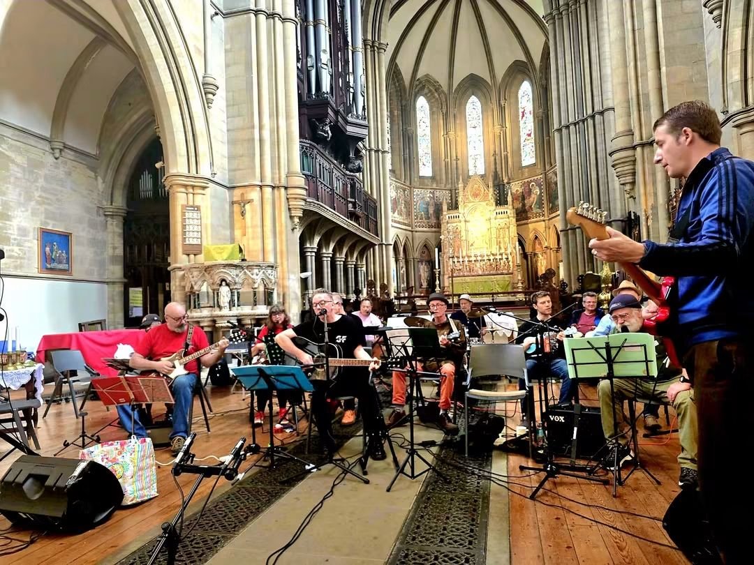 CreativeFrameUK's tweet photo. Thanks to Graham, Rose, Chris and all at St Bartholomew's for hosting us, and to all the men who attend all the groups who contributed their time and talent.  Amazing day. @LeedsCommFound @ArmleyHH @WLDispatch @mhuleeds #malesuicideprevention https://t.co/PwFDdfiliO