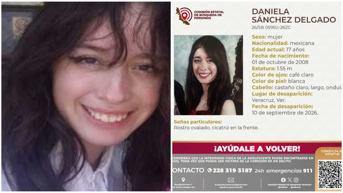 AztecaNoticias's tweet photo. Desaparece estudiante de la Universidad Veracruzana: buscan a Daniela Sánchez Delgado

Daniela es estudiante de primer semestre en la Licenciatura en Administración Turística.

Aquí, la información: https://t.co/00oqoPjov7 https://t.co/hpaLfrr8xZ