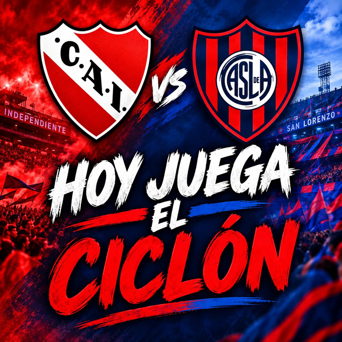 ppciclon's tweet photo. 🔵🔴 ¡HOY JUEGA #SANLORENZO!

⚽️ Independiente - San Lorenzo 
📍 Fecha 9- Torneo Clausura
⏰️ 19.15
🏟 Estadio Libertadores de America

Los 1️⃣1️⃣ del Ciclón: Devecchi; Arboleda, Corujo, Amor; Tripichio, Perruzzi, Insaurralde, Pagano; Farías; Cuello, Auzmendi. https://t.co/iXQMrFXPdM