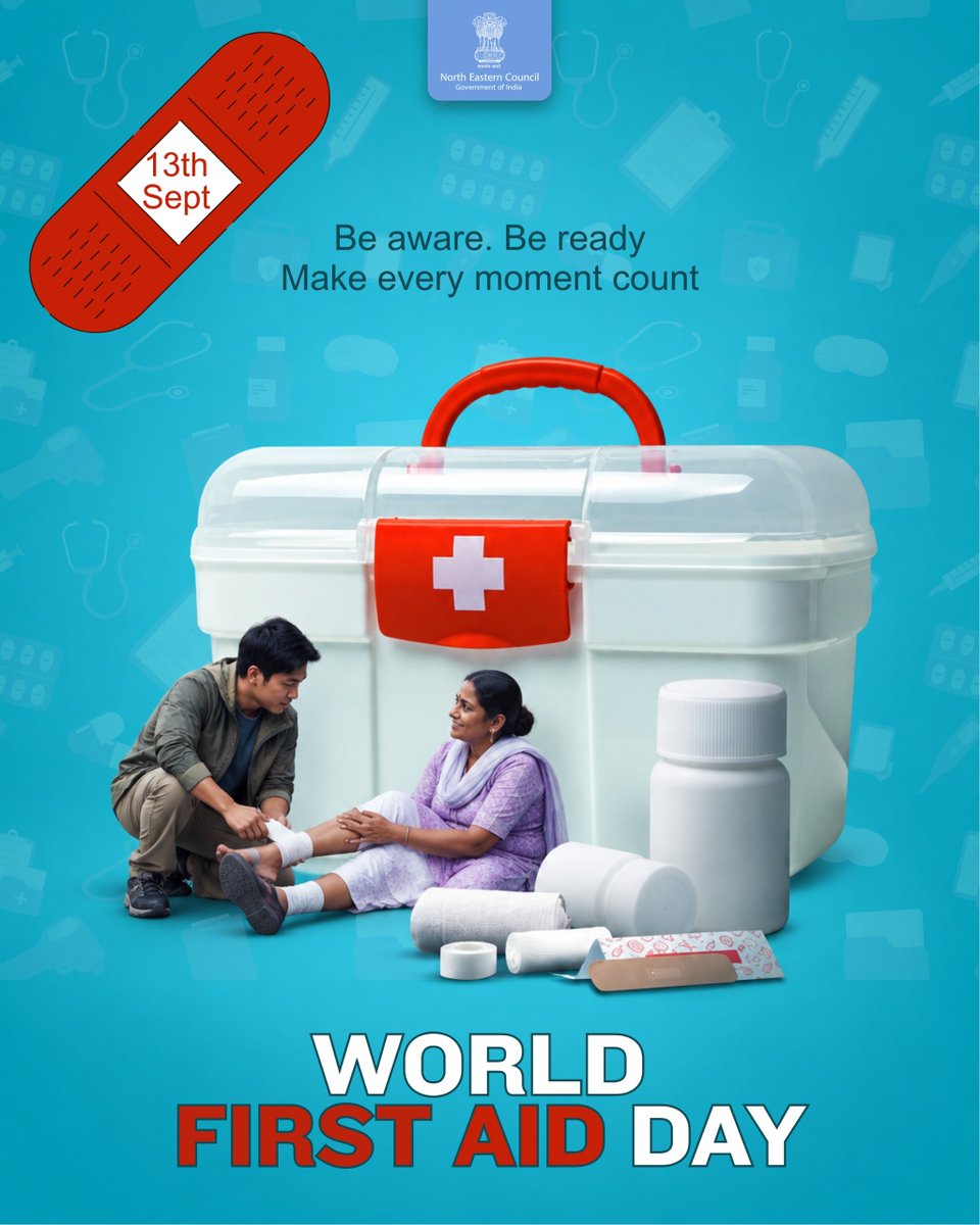 NEC_GoI's tweet photo. First aid is more than a skill—it’s the power to act when every second counts.
This World First Aid Day, learn it, practise it, and be ready to make a difference.
#WorldFirstAidDay #FirstAid #BeFirstAidReady #SaveLives #HealthAndSafety https://t.co/XsmVZcT8Qw