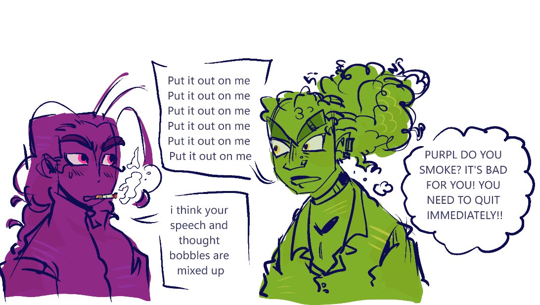 doma_suiita's tweet photo. CW: suggestive joke 
Thought on smoker Purple https://t.co/CdwHqpLwEn