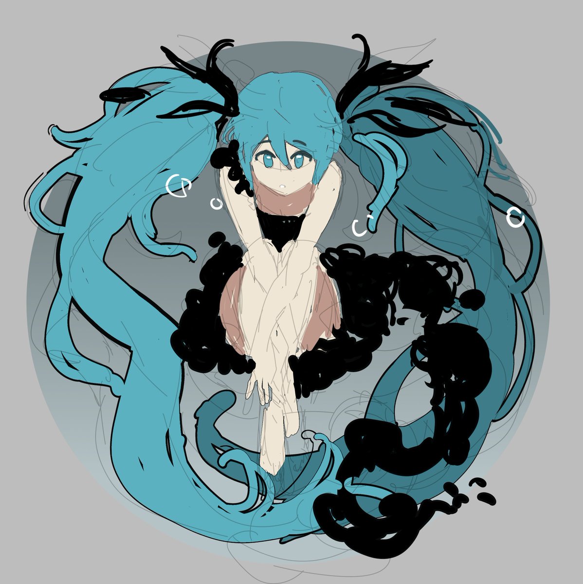 ASKZOE0723's tweet photo. #初音ミク #miku  #しんかいしょうじょ 草图和成图对比🧐 https://t.co/t3nbS2iOnC