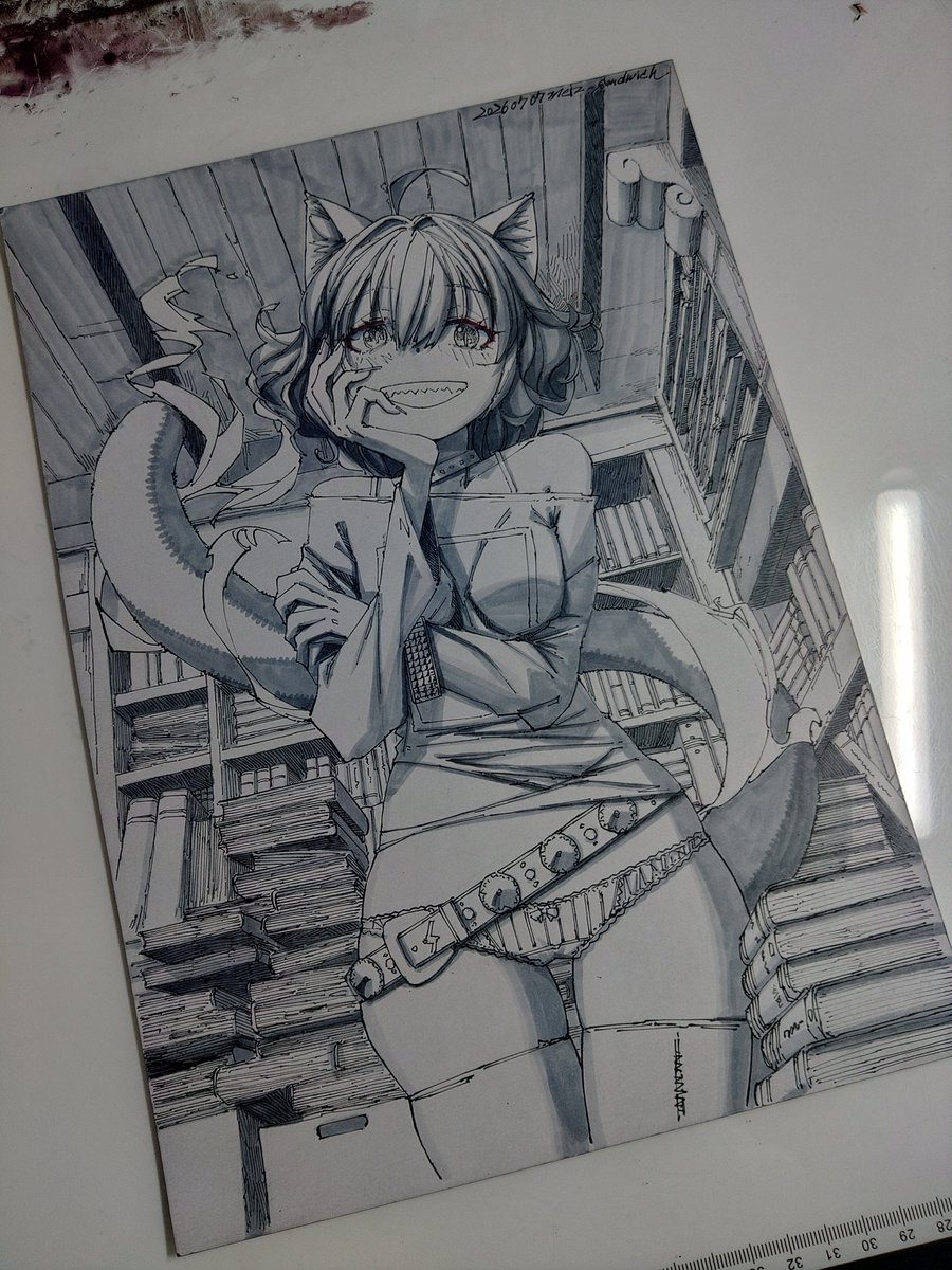 meiz_sandwich's tweet photo. 影つけ中
#catgirl #shadeing #analogillustration #traditionalart https://t.co/u6Z3etPpW5