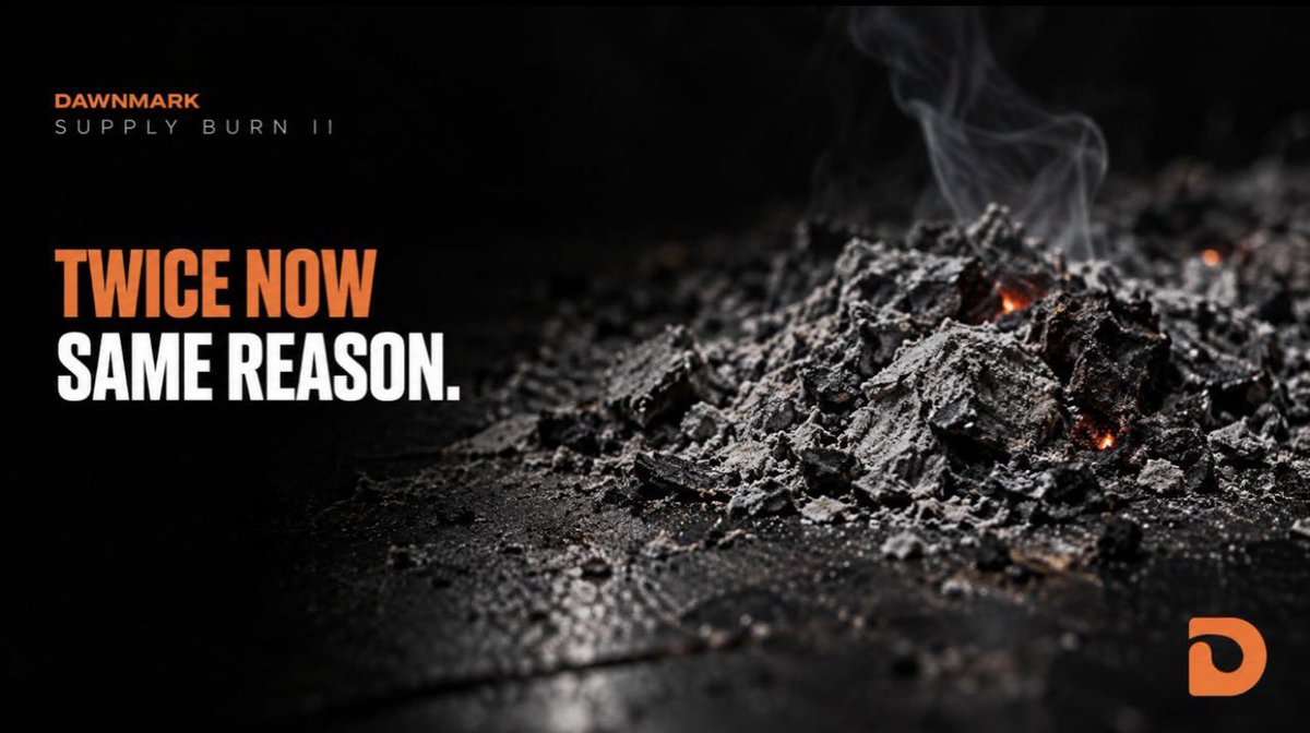 dawnmarkHQ's tweet photo. second burn. bought on the open market, then destroyed.

holding nothing is simpler than asking people to trust we won't sell.

https://t.co/OnXjQOhf5m https://t.co/2B92fvOxfc