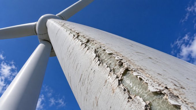 climacritic's tweet photo. La Commissione UE conferma ufficialmente che gli impianti eolici rilasciano particelle di plastica e che questo abrasivo finisce in modo incontrollato nell'ambiente. Sulla quantità si discute, sul fenomeno no. https://t.co/na4rU7aC6D