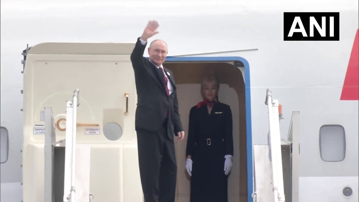 ANI's tweet photo. Delhi: Russian President Vladimir Putin departs from Delhi after participating in the BRICS Summit 2026. https://t.co/Z7RcPoePkn