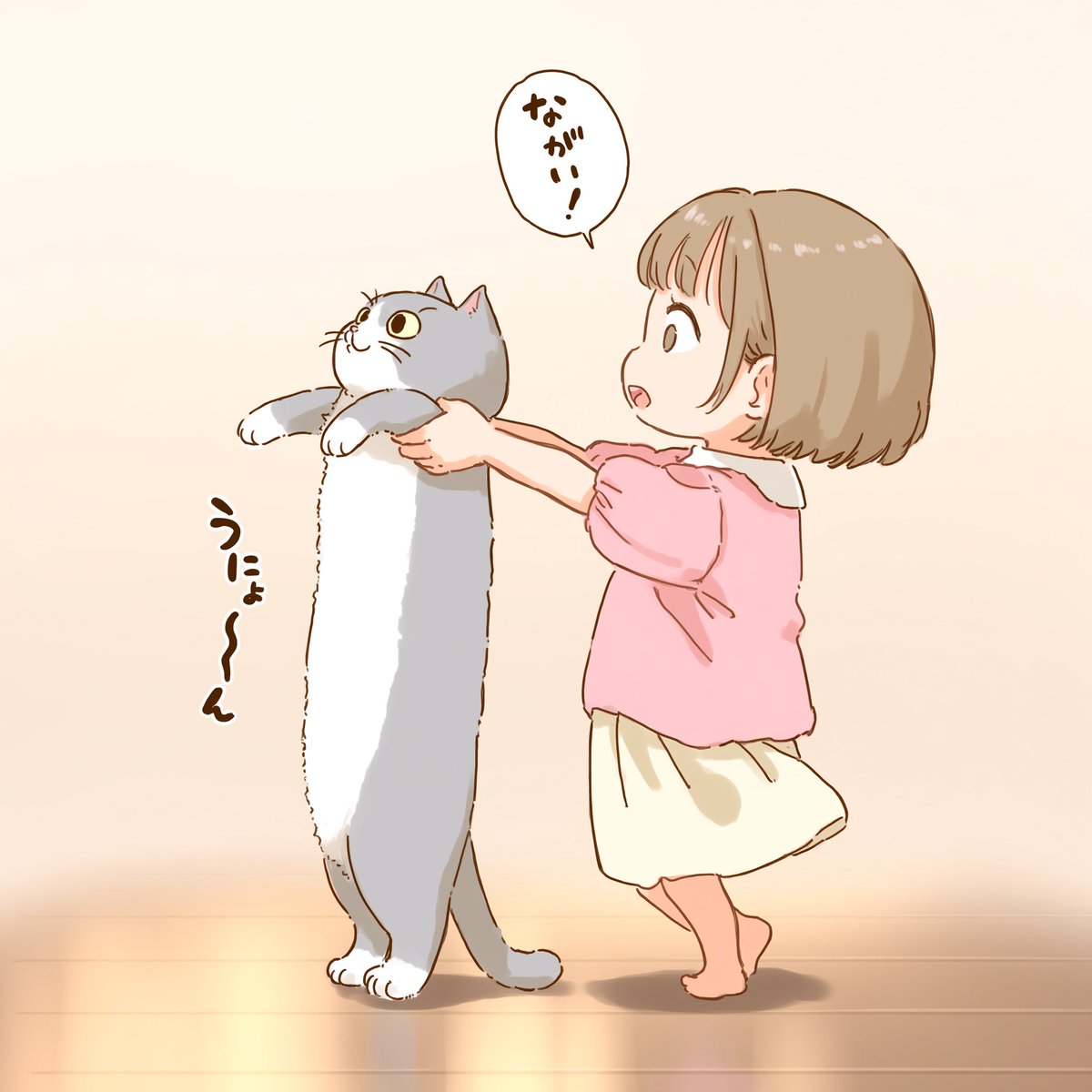j568111's tweet photo. #PixAITsubakiV3 
長い猫です。
女の子も驚いていますね。 https://t.co/TDRctxxoRS