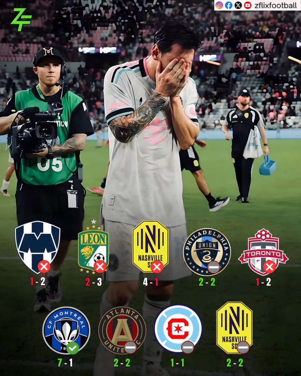Jude5RMFC's tweet photo. 🚨    𝙳𝙸𝙳 𝚈𝙾𝚄 𝙺𝙽𝙾𝚆: Messi and Inter Miami has only recorded 1 win in their last 9 games. https://t.co/RR6v8MuaKX