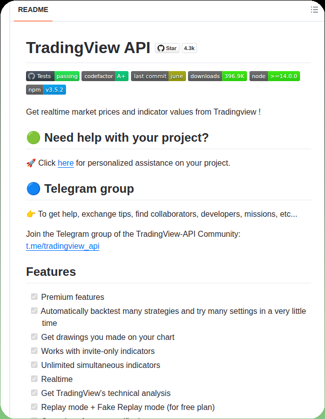 TradingView의 실시간 시장 가격 및 지표 값을 가져와 자동 전략 백테스팅을 가능하게 하는 API 대표 이미지