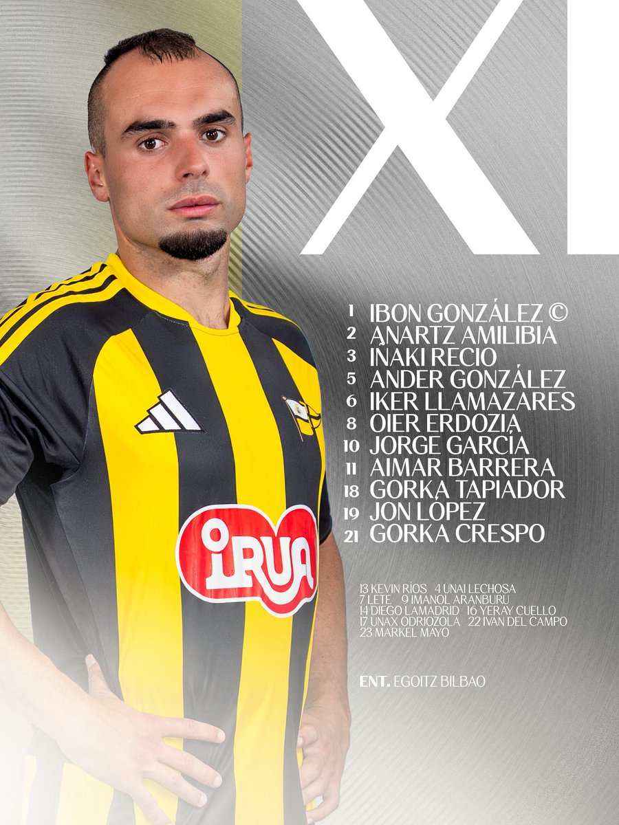 clubportugalete's tweet photo. XI 🆚 @SD_Compostela
#aupaPORTU 💛🖤 https://t.co/YRZBY89iS6