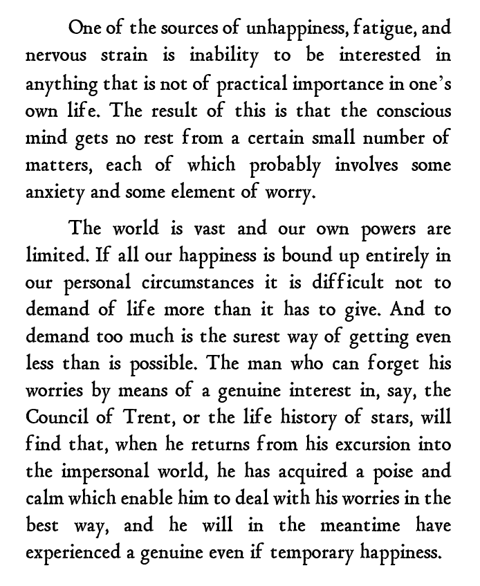 muditfx's tweet photo. Bertrand Russell, on the importance of cultivating hobbies https://t.co/KCFBLpL9ba