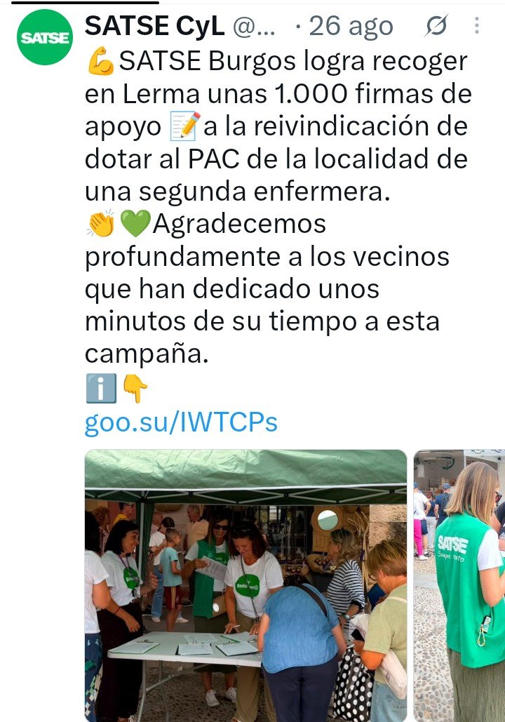 Via_Burgalesa's tweet photo. LOS IMPUESTOS SON PARA SANIDAD
👉 El sindicato de enfermería @SATSE_CyL recogió firmas en Belorado (900) Pradoluengo (700) y Lerma (1000) para pedir a sus MAJESTADES LOS REYES MAGOS de @jcyl que pongan 2 enfermeras en esos pueblos
👉LUEGO NOS EXTRAÑAMOS DE QUE HAY DESPOBLACION😡 https://t.co/gWn7mXneo5