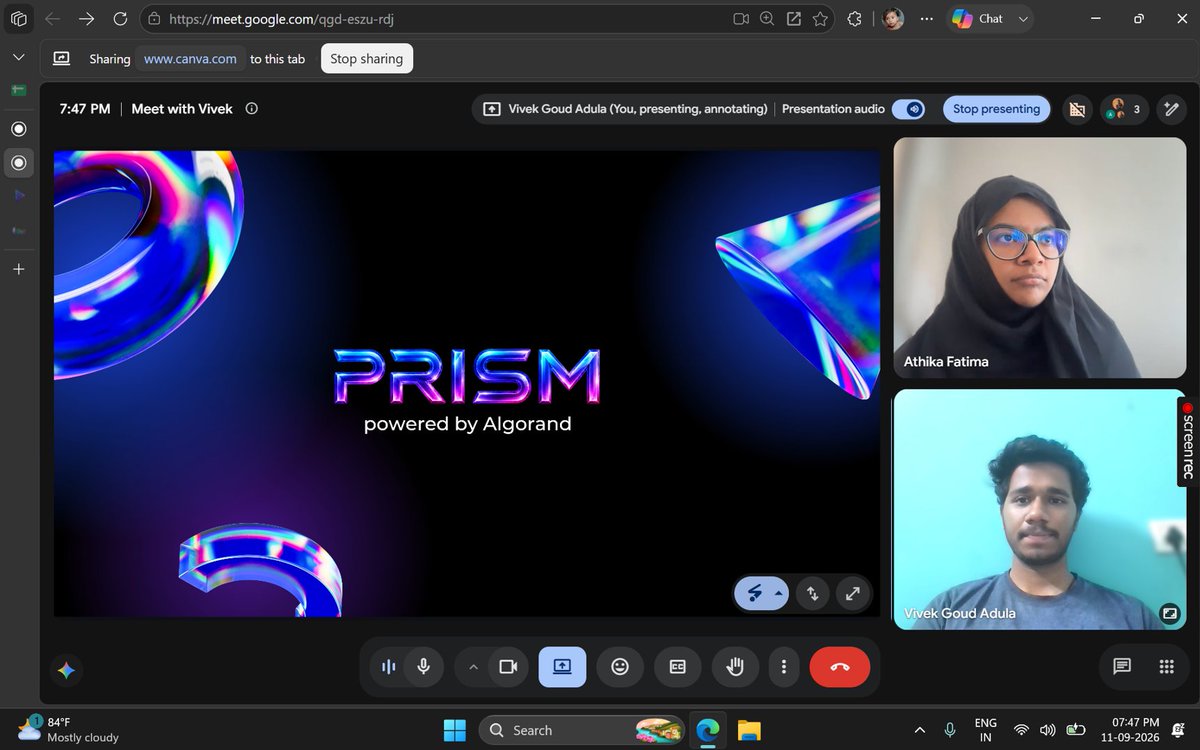 PRISMx402's tweet photo. PRISM just got its first user outside India. 🇨🇦

Building an AI orchestration platform with x402 + Algorand and slowly taking it beyond borders.

Grateful for the support from the @AlgoFoundation, @niikkhhiil @maroti_ps @mdmudassir0143 @anilk_kakani 

#PRISM #Algorand #x402 #AI https://t.co/5HmJmH2YNF