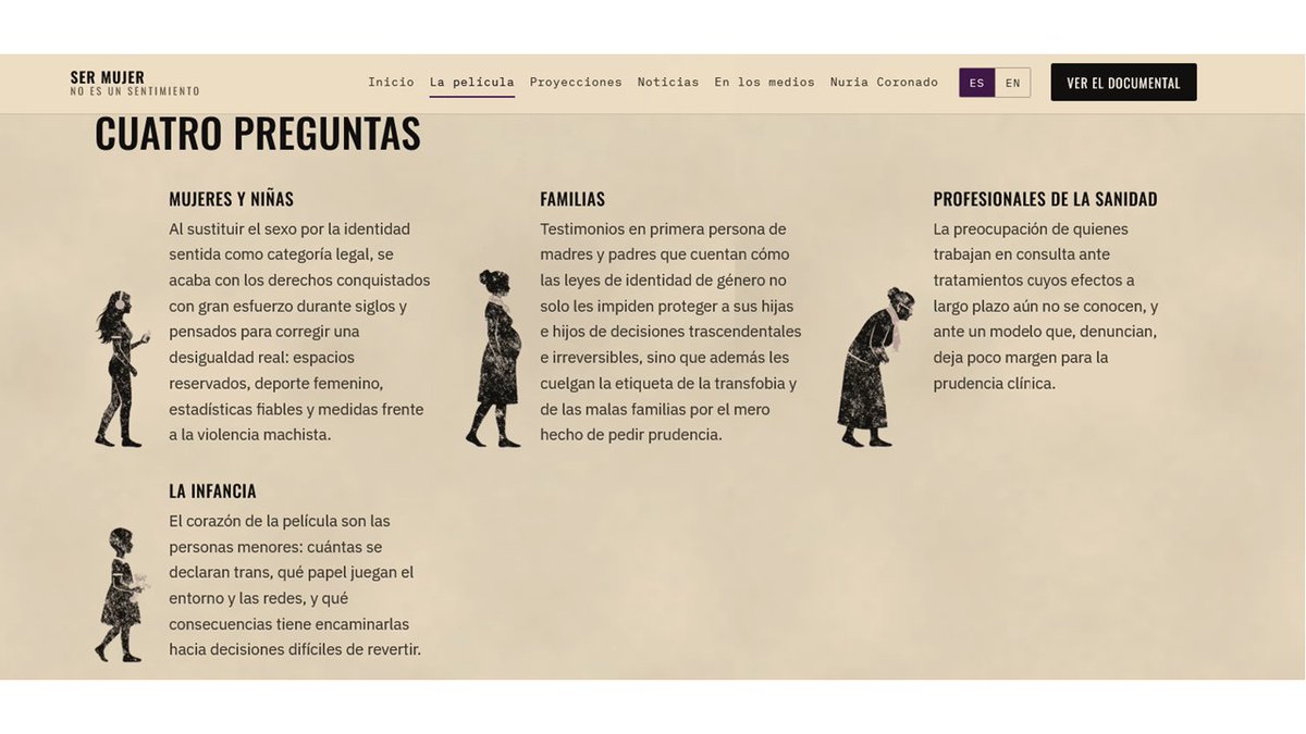 NuriaCSopena's tweet photo. "Ser mujer no es un sentimiento", mi documental, sigue creciendo y contando la verdad al mundo. Y la verdad es una: que el sexo no se asigna y que hay que abolir el género, no hacerlo ley. Podéis verlo x 4,99 euros desde la nueva web. ¿Os gusta?
https://t.co/bklzxCxkc3 https://t.co/sCoIYjv0gn