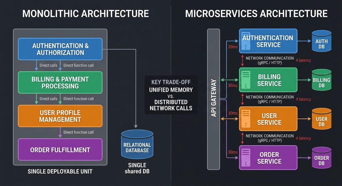 adiri_tega's tweet photo. We didn’t need microservices. We just needed to stop treating our monolith like a dumping ground.
Here is why splitting your database and services prematurely might be slowing your team down 🧵👇 https://t.co/yDUB07OF1d