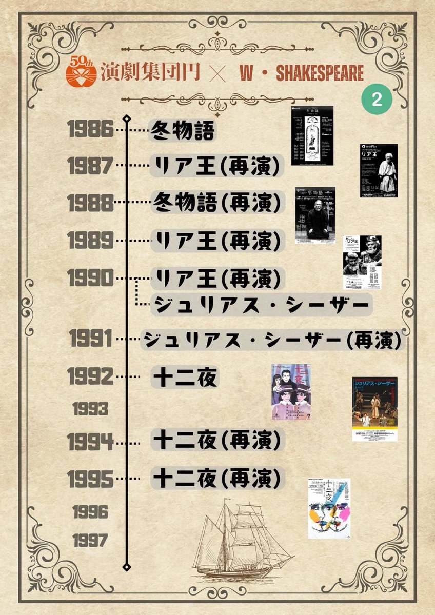 engekisyudan_en's tweet photo. #円冬物語 は演劇集団円
創立50周年企画の締め括り‼️

と、いうことで……

╔════════════════╗      🎭円・シェイクスピア上演年表🎭 ╚════════════════╝

50年の歴史をご覧ください😲

今後、上演を希望される作品がございましたらコメントで教えてください💬 https://t.co/dIlu0aV0xW