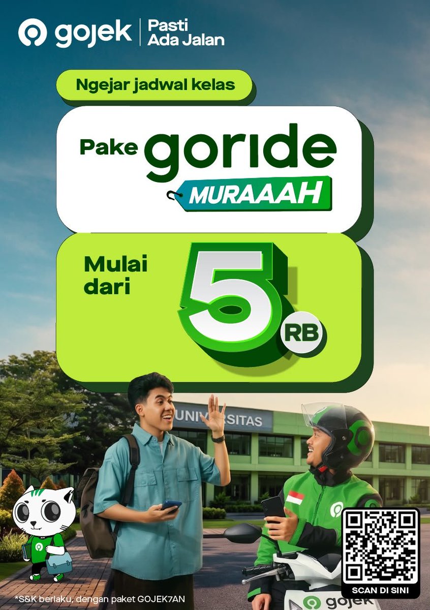 oshmariee's tweet photo. Semester ini tiap hari ada kelas pagi, waktu berangkat kampus jadi mepetttt. Kalo udh gini yang dibutuhin cuma perjalanan yang hemat dan praktis. 
Apalagi ada GoRide Hemat mulai dari 5 ribuan💚
Jadi, kalau harus berangkat pagi-pagi… udah tahu mau pilih yang mana #Gojekundip https://t.co/VU130bFBvJ