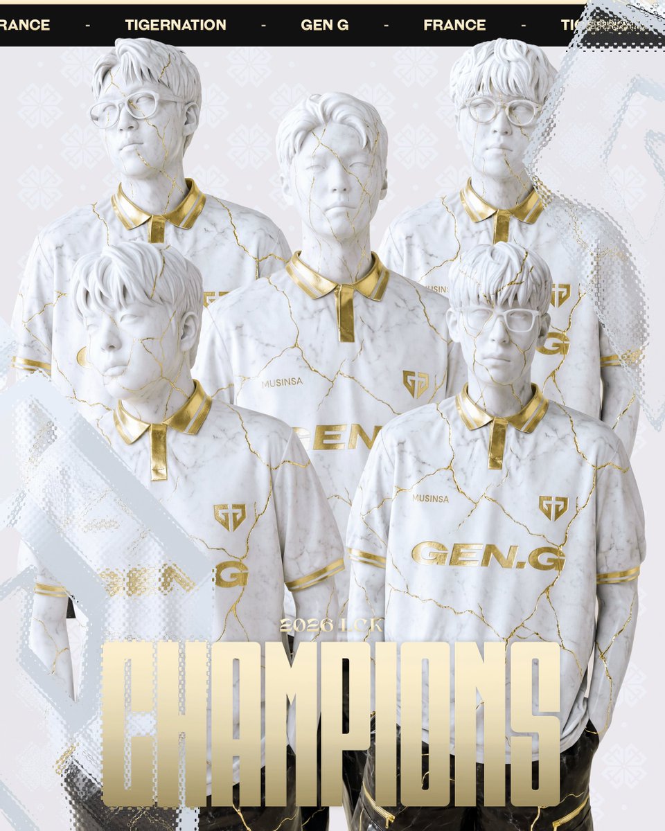 GenG_France's tweet photo. 🏆 CHAMPIONS DE LCK 2026 !

C'EST LE BACK-TO-BACK 💛

#Tigernation #GenG https://t.co/wWZe8jTvHv
