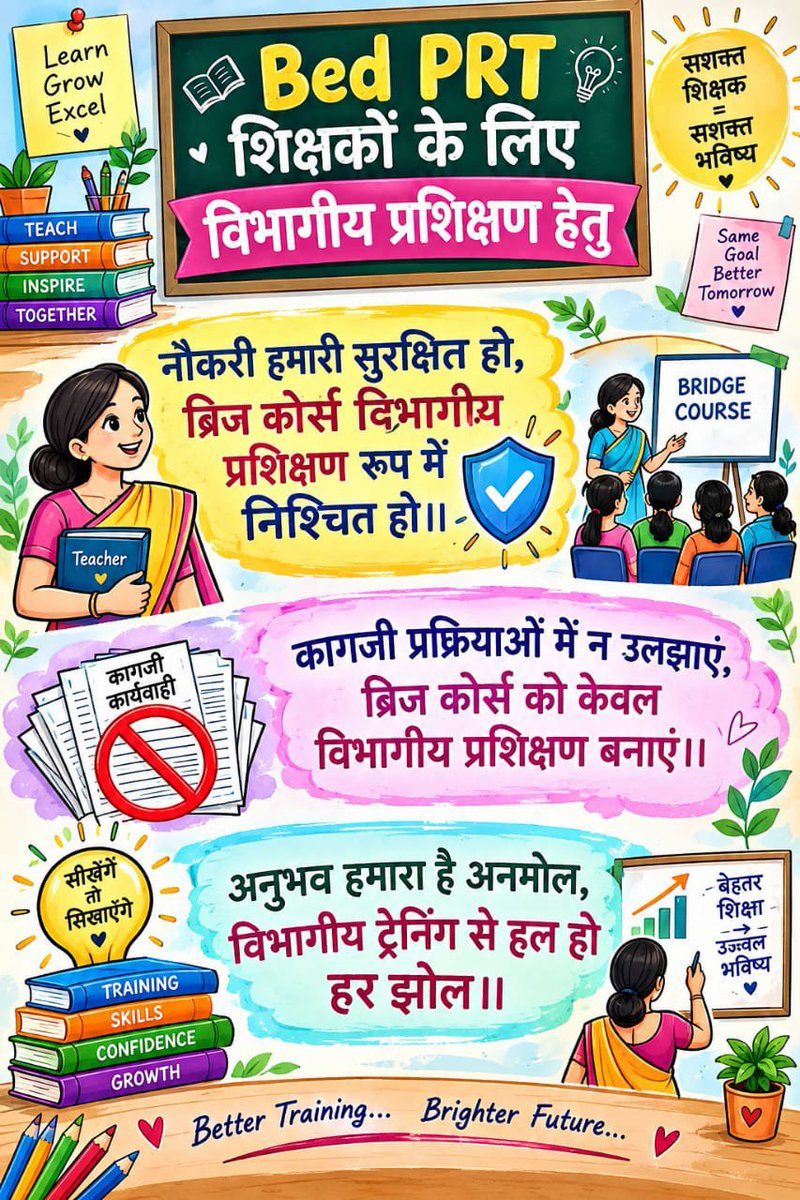 RaviKum58270025's tweet photo. @EduMinOfIndia और @NCTE_Delhi ध्यान दें,लाखों परिवारों की रोज़ी-रोटी दांव पर है तुरंत विभागीय प्रशिक्षण का आदेश दें!
#BridgeCourseToDepartmentalTraining 
@niostwit
@NCTE_Official
@EduMinOfIndia
@UPGov
@ABPNews
@myogiadityanath
@narendramodi
@AmitShah
@rajnathsingh 
@JoshiPralhad https://t.co/LExx2JZnYD
