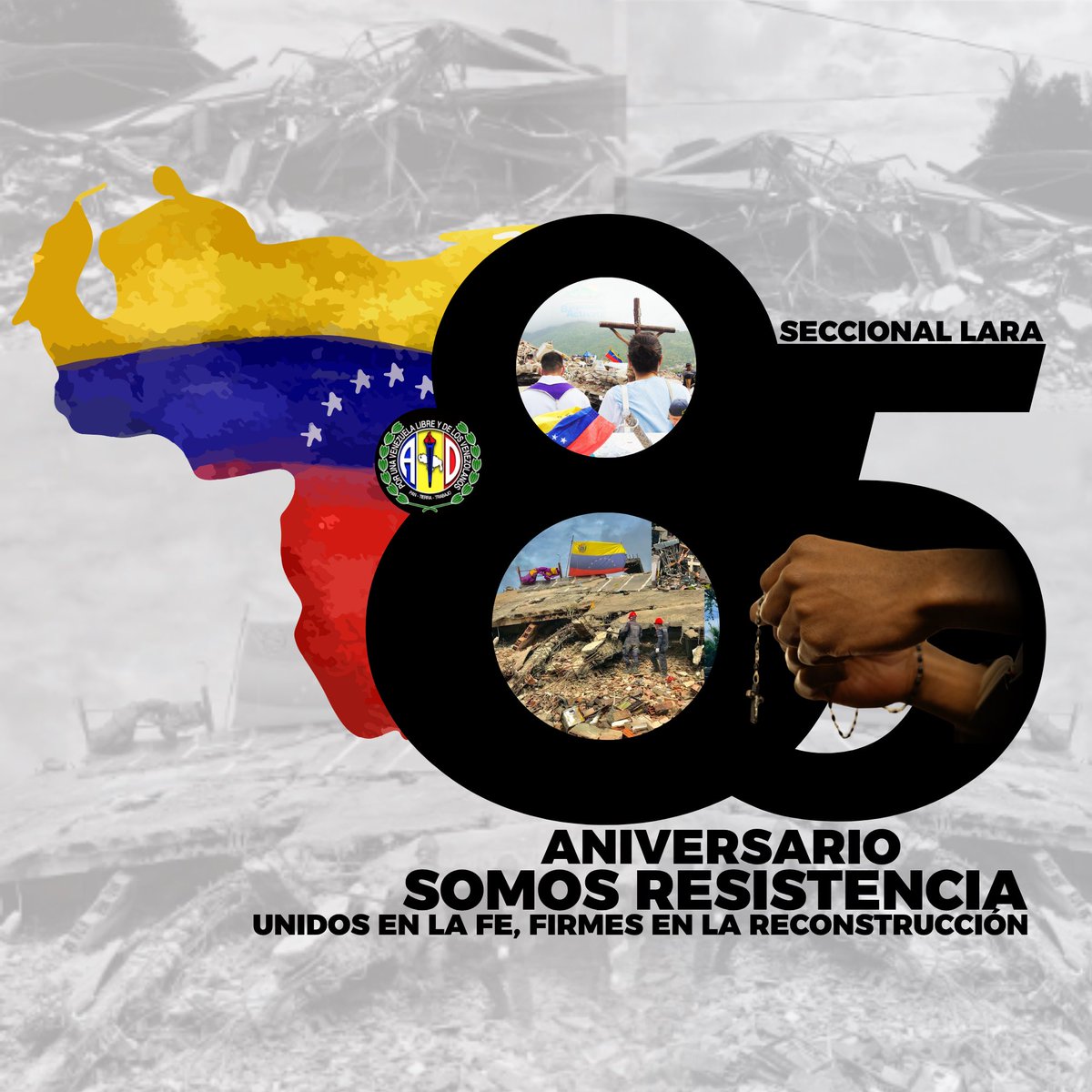 edgarzambranoad's tweet photo. Somos la esperanza del pueblo venezolano. Estamos en cada rincón de esta tierra con obras de Gobierno nacional, regional y local. Somos democracia, somos @ADemocratica en resistencia. En nuestros 85 años, el legado sigue firme en los corazones del pueblo ¡Viva Acción Democrática! https://t.co/vsTBHiY2OU