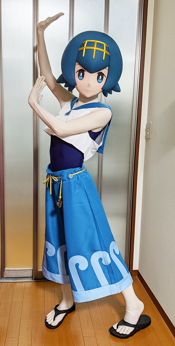 amazoe_kig's tweet photo. 「はい、わたしスイレンでございます」
「あんなにみごとな水しぶきをあげるなんて……。いきのいいかいパンやろうかすごいポケモンでしょうか？」

ポケットモンスターシリーズよりスイレンをお迎えいたしました。皆様よろしくお願いいたします！
#着ぐるみ #コス���レ https://t.co/b7zyw5i9Bn