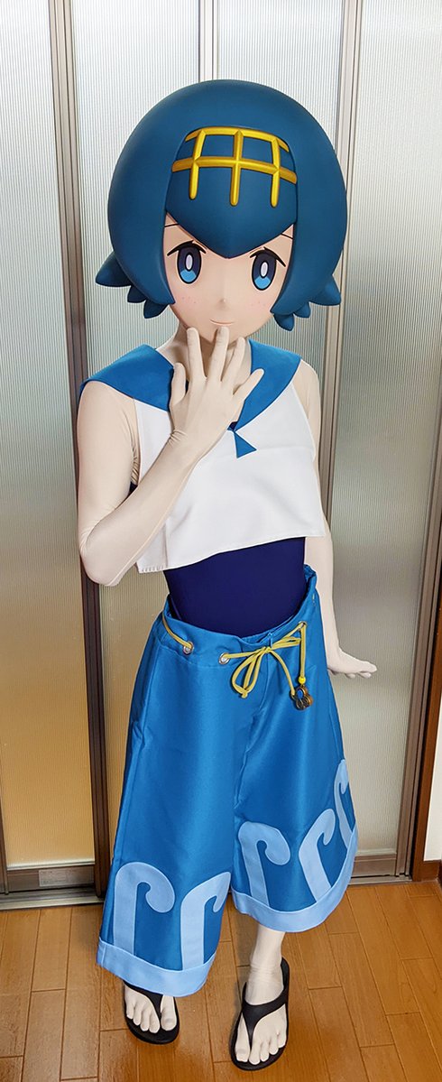 amazoe_kig's tweet photo. 「はい、わたしスイレンでございます」
「あんなにみごとな水しぶきをあげるなんて……。いきのいいかいパンやろうかすごいポケモンでしょうか？」

ポケットモンスターシリーズよりスイレンをお迎えいたしました。皆様よろしくお願いいたします！
#着ぐるみ #コス���レ https://t.co/b7zyw5i9Bn