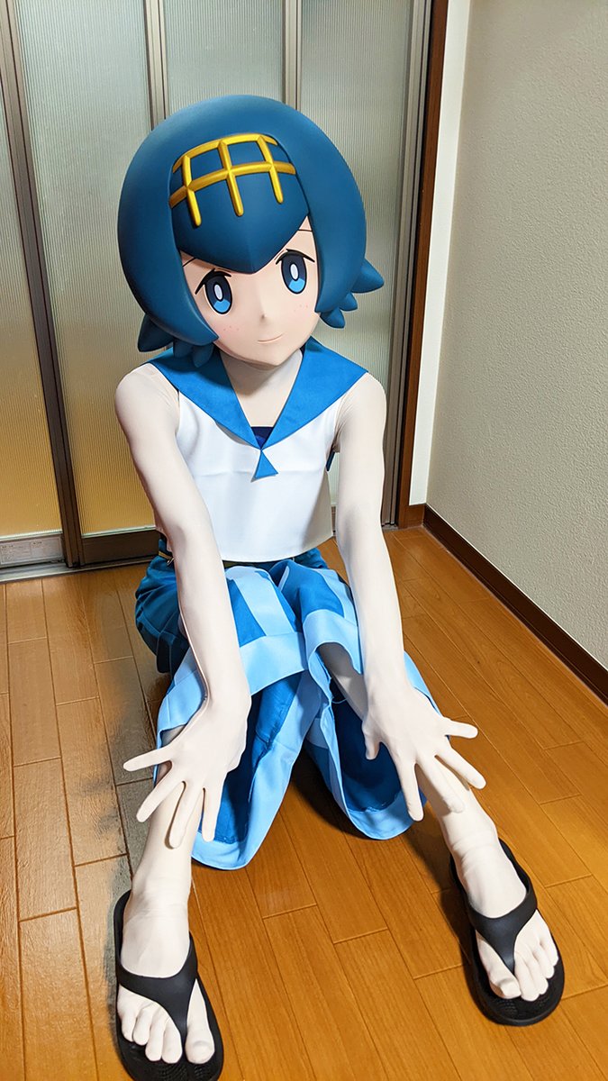 amazoe_kig's tweet photo. 「はい、わたしスイレンでございます」
「あんなにみごとな水しぶきをあげるなんて……。いきのいいかいパンやろうかすごいポケモンでしょうか？」

ポケットモンスターシリーズよりスイレンをお迎えいたしました。皆様よろしくお願いいたします！
#着ぐるみ #コス���レ https://t.co/b7zyw5i9Bn