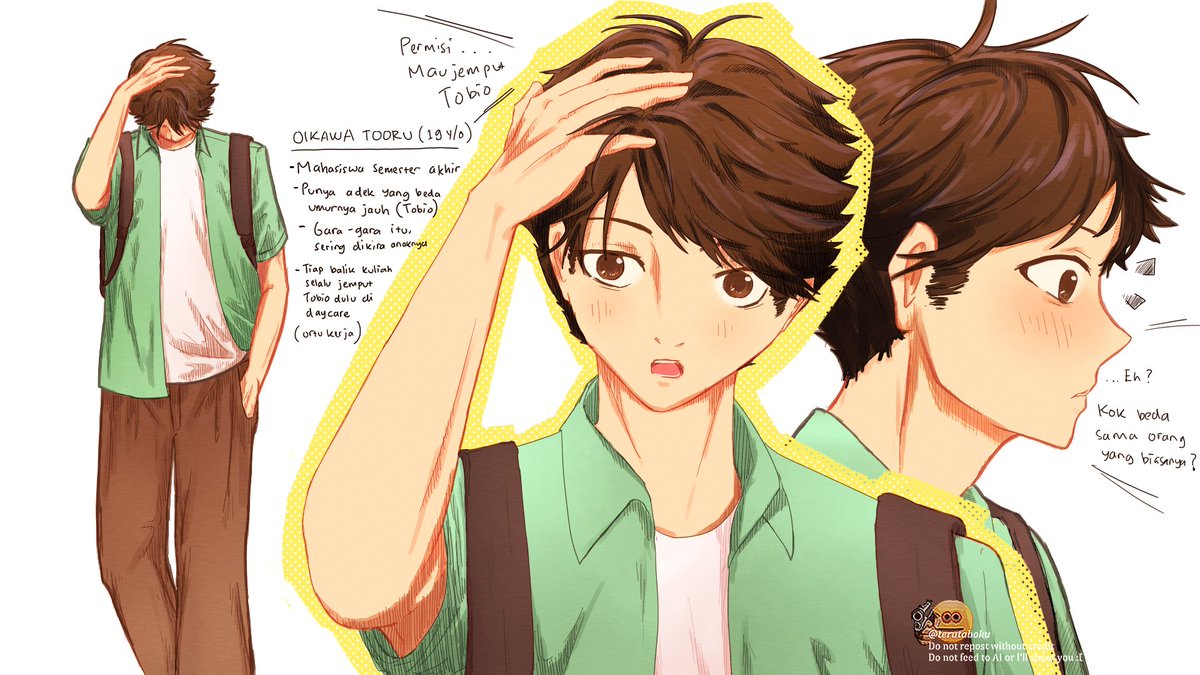 terutaboku's tweet photo. Hq au

Oikawa (19) final semester student.
Always picks up his lil brother Tobio from daycare after classes

Sugawara (21) recent graduate. 
Helper at a daycare to fill his spare time during the jobseeking period

#oisuga #及菅 #โออิสึกะ #오이스가 #腐向けHQ #及川徹 #菅原孝支 https://t.co/I6CJAVwn5R