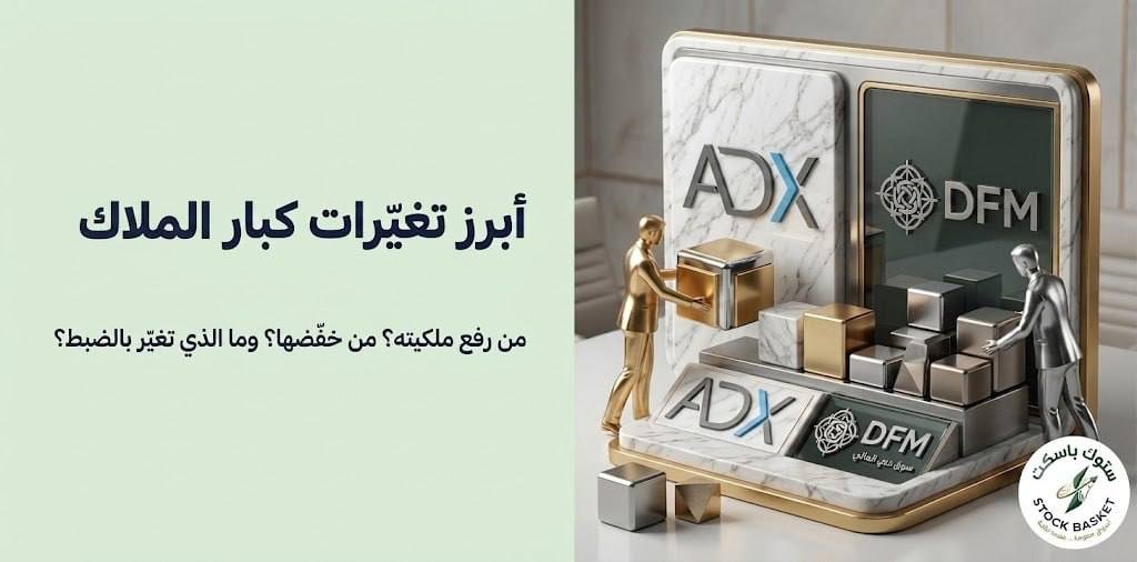 Stock_Basket's tweet photo. 🚦 S.B Signal 🇦🇪 | أسواق الإمارات

🔰 ملكيات تتحرك في الإمارات… فمن غيّر موقعه هذا الأسبوع؟

🏛 سوق أبوظبي للأوراق المالية

📊 عنان للاستثمار
👤 المالك: Associated Group of Tabarak Commercial Investment
🔹 نسبة الملكية: %25.21 ↓ نقصت من %25.33

📊 الدار العقارية
👤 المالك: شركة المعمورة دايفيرسيفايد جلوبال هولدنغ ش.م.ع
🔹 نسبة الملكية: %28.20 ↑ زادت من %28.14

📊 ألفا داتا
👤 المالك: فايز سعيد محمد العيبيني
🔹 نسبة الملكية: %20.87 ↑ زادت من %20.51

📊 أبوظبي الوطنية للفنادق
👤 المالك: الشيخ محمد بن سلطان سرور الظاهري
🔹 نسبة الملكية: %5.85 ↑ زادت من %5.81

📊 أسمنت الفجيرة
👤 المالك: صناعات أسمنت الفجيرة - حساب التحويل
🔹 نسبة الملكية: %10.29 ↓ نقصت من %10.36
👤 المالك: شركة وفرة للاستثمار الدولي
🔹 نسبة الملكية: %8.18 ↓ نقصت من %8.27
👤 المالك: سالم علي عمر زيد البريكي
🔹 نسبة الملكية: %6.03 ↑ زادت من %6.02

📊 أسمنت الخليج
👤 المالك: تي سي مينا هولدينجز إل تي دي
🔹 نسبة الملكية: %73.19 ↑ زادت من %73.05

📊 سيراميك رأس الخيمة
👤 المالك: الراجحي شركاء ذ.م.م
🔹 نسبة الملكية: %5.76 ↓ نقصت من %5.80

📊 الشارقة للأسمنت والتنمية الصناعية
👤 المالك: الشارقة للأسمنت والتنمية الصناعية - حساب التحويل
🔹 نسبة الملكية: %8.62 ↓ نقصت من %8.63

📊 سوداتل
👤 المالك: نايل راشد سيف الشامسي
🔹 نسبة الملكية: %5.29 ↑ زادت من %5.28

🏛 سوق دبي المالي

📊 شعاع كابيتال
👤 المالك: EMIRATES NBD BANK PJSC - PRIVATE OFFICE
🔹 نسبة الملكية: %6.97 ↑ زادت لأكثر من %5.00

📊 تكافل الإمارات
👤 المالك: بي إتش إم كابيتال للخدمات المالية
🔹 نسبة الملكية: %5.07 ↓ نقصت من %5.92

📊 اللاينس للتأمين
👤 المالك: راشد سيف راشد علي بخيت الفلاسي
🔹 نسبة الملكية: -- ↓ نقصت من %5.21

⚠️ إبراء الذمة :
يعتمد هذا التقرير على بيانات الإفصاح الرسمية حول تغيّرات كبار الملاك.
لا يُمثل المحتوى توصية استثمارية مباشرة. يُنصح بالرجوع إلى مستشار مالي مرخص قبل اتخاذ أي قرارات استثمارية.

📘 Stock Basket AI | SAM v2.4