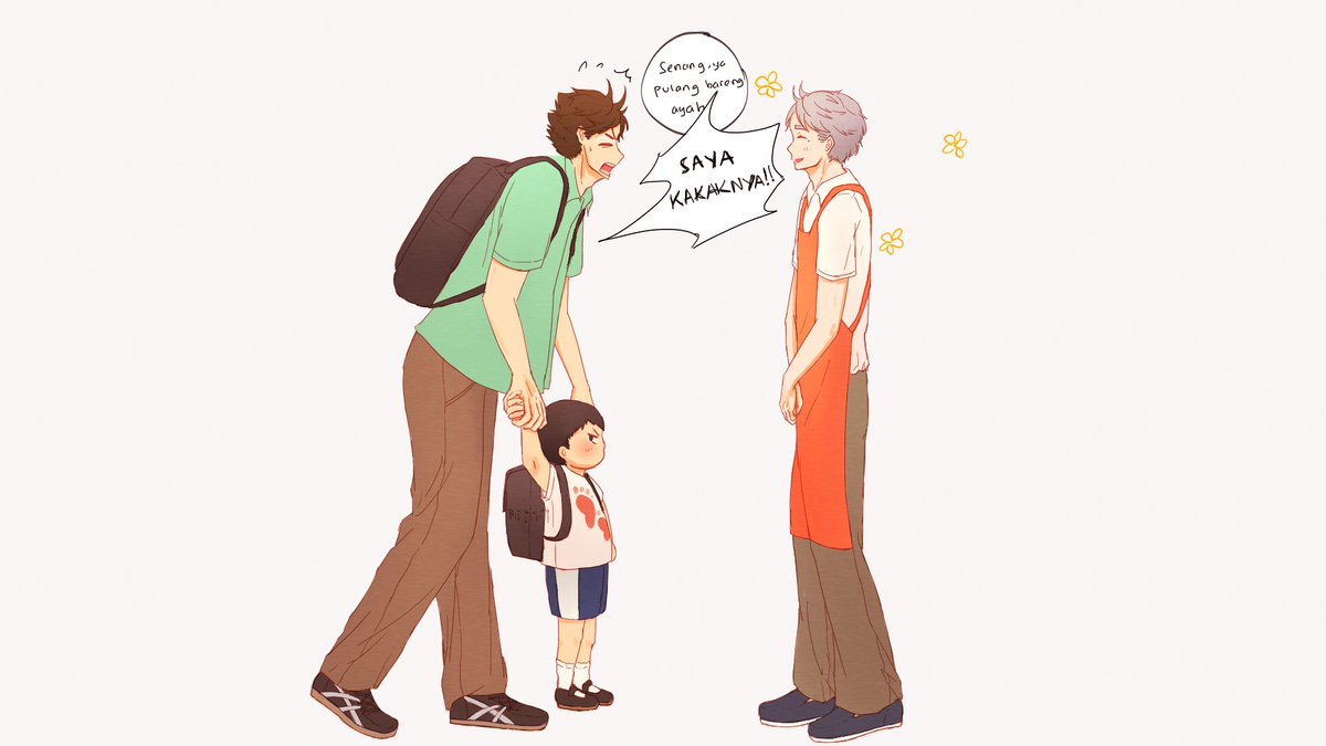 terutaboku's tweet photo. Hq au

Oikawa (19) final semester student.
Always picks up his lil brother Tobio from daycare after classes

Sugawara (21) recent graduate. 
Helper at a daycare to fill his spare time during the jobseeking period

#oisuga #及菅 #โออิสึกะ #오이스가 #腐向けHQ #及川徹 #菅原孝支 https://t.co/I6CJAVwn5R