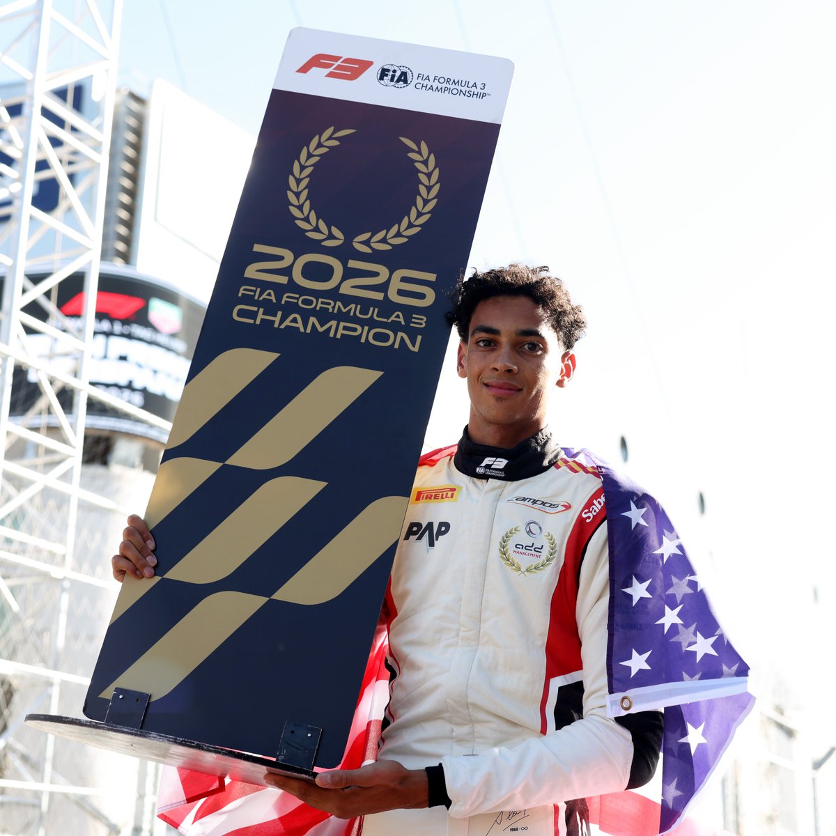 Formula3's tweet photo. UGO UGOCHUKWU. 🏆🇺🇸

Remember the name! ✨

#F3 #SpanishGP https://t.co/UunrElf5DU