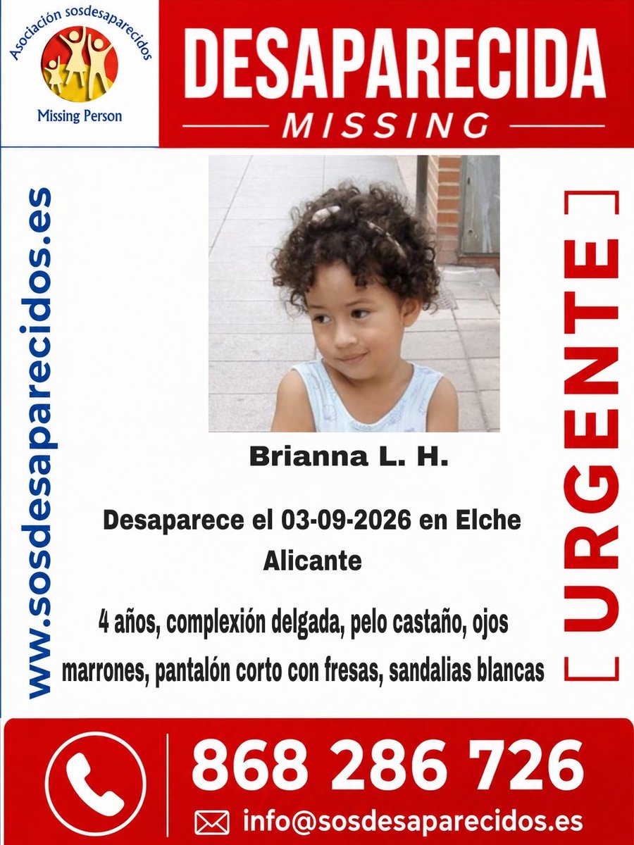 sosdesaparecido's tweet photo. 🆘 DESAPARECIDA
🟠 Persona Vulnerable 
#Desaparecido #Missing #España #Elche #Alicante
Síguenos @sosdesaparecido https://t.co/T6ba4STd2b